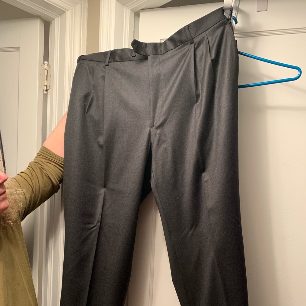 Wool Dress Pants Dark Gray